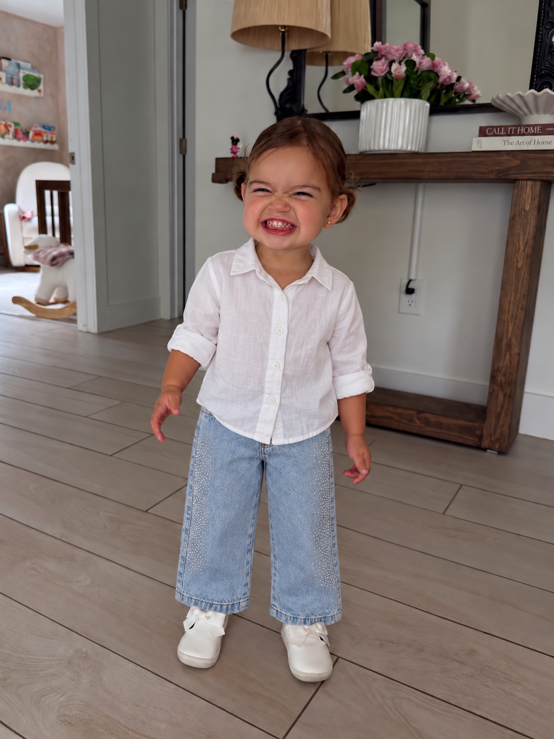 Jean con brillos | Celeste