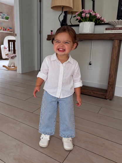 Jean con brillos | Celeste
